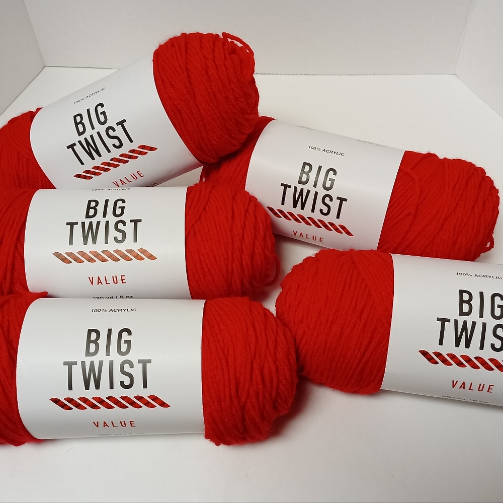Big Twist Varsity Red Yarn Bundle 5 Skeins